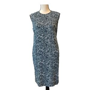 COS Womens Sheath Dress Blue White Printed Draped Sleeveless Crew Neck Midi 6